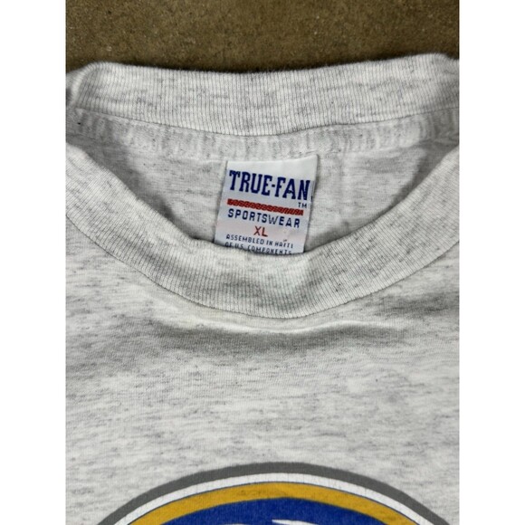 Vintage Buffalo Sabres NHL Shirt Men’s XL Ash Gray Single Stitch 90s Long Sleeve - Picture 3 of 7